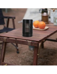 23385-Lampada Solare LED da Terra  con Batteria Ricaricabile e Maniglia per Trasporto Colore Nero  IP-1 2