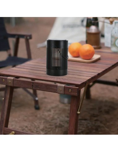 23385-Lampada Solare LED da Terra  con Batteria Ricaricabile e Maniglia per Trasporto Colore Nero  IP-2