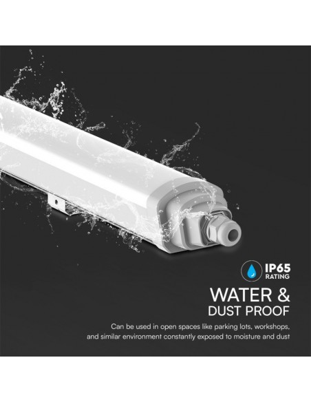 Plafoniera LED Chip Samsung Impermeabile 18W 120LM/W Collegabile GT-Series 60cm 6500K IP65