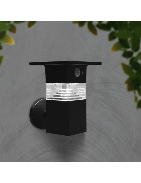 23400-Lampada LED da Giardino con Pannello solare e Sensore PIR  Corpo Nero   IP-3