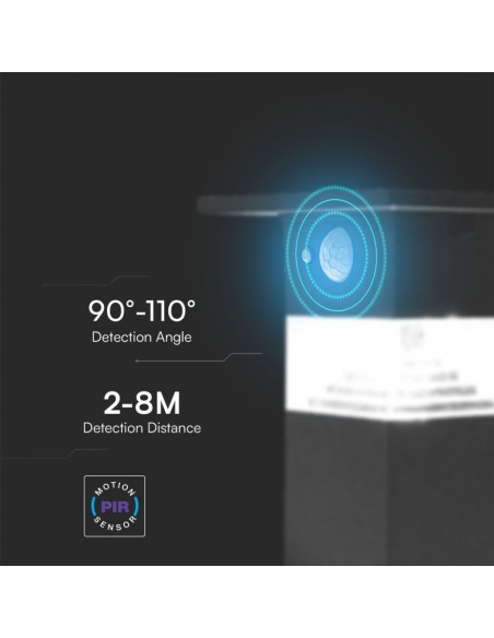 23400-Lampada LED da Giardino con Pannello solare e Sensore PIR  Corpo Nero   IP-6