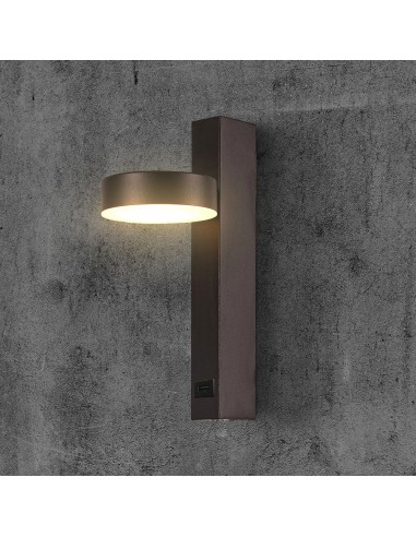 23405-Applique LED da Muro  dal Design Rotondo con porta USB e Angolo del Fascio Luminoso Regolabile  in Metallo Colore Nero -5