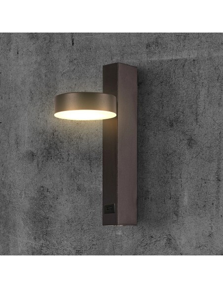 23405-Applique LED da Muro  dal Design Rotondo con porta USB e Angolo del Fascio Luminoso Regolabile  in Metallo Colore Nero -5