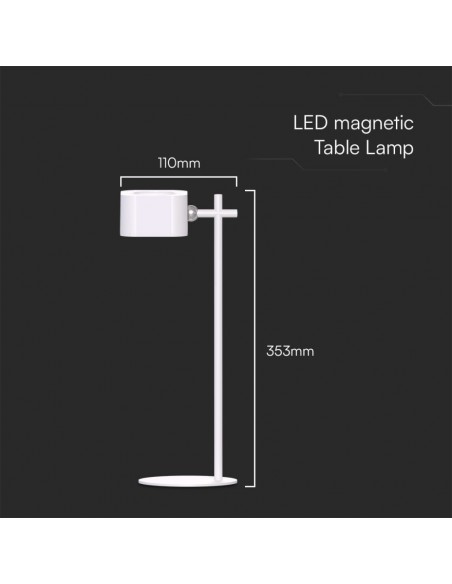 23410-Lampada LED da Tavolo Magnetica  con Batteria Ricaricabile USB C Colore Bianco Touch Dimmerabile in-3