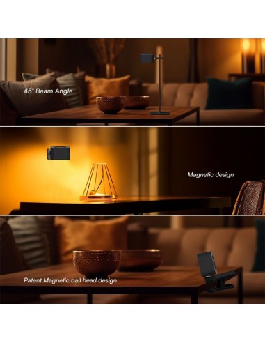 23411-Lampada LED da Tavolo Magnetica  con Batteria Ricaricabile USB C Colore Nero Touch Dimmerabile in-4