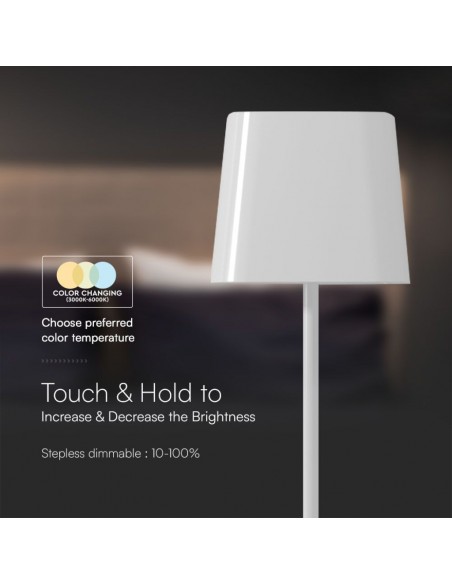 Lampada LED da Tavolo Magnetica 5W con Batteria Ricaricabile USB C Bianco Touch Dimmerabile 3in1 IP65