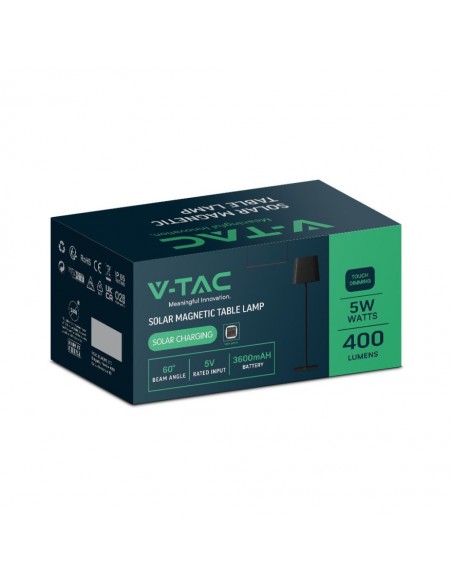 23413-Lampada LED da Tavolo Magnetica  con Batteria Ricaricabile USB C Colore Nero Touch Dimmerabile in -2