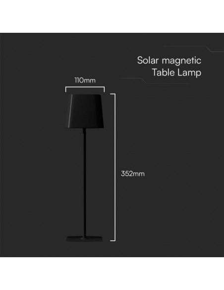 23413-Lampada LED da Tavolo Magnetica  con Batteria Ricaricabile USB C Colore Nero Touch Dimmerabile in -3
