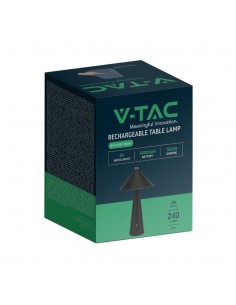 23417-Lampada LED da Tavolo  con Batteria Ricaricabile USB C Colore Nero in Metallo Mantello in pelle Touch Dimmerabile in-1 2