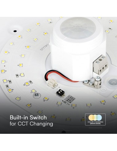 23418-Plafoniera LED Chip Samsung Rotonda  con Sensore PIR Colore Bianco in-6