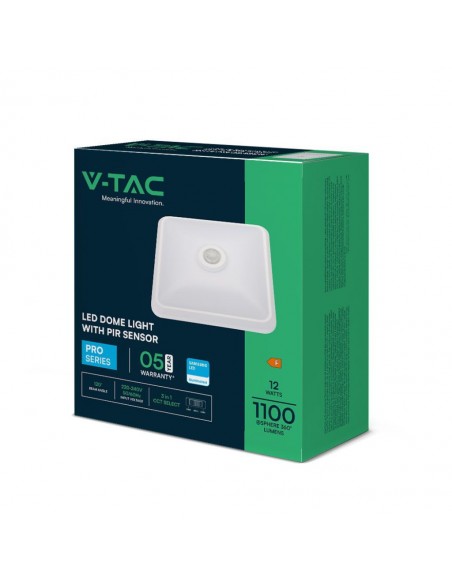 23419-Plafoniera LED Chip Samsung Quadrata  con Sensore PIR Colore Bianco in-2