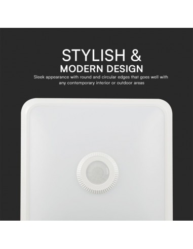 23419-Plafoniera LED Chip Samsung Quadrata  con Sensore PIR Colore Bianco in-6