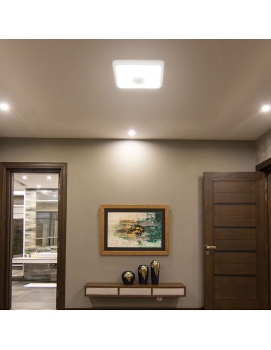 23419-Plafoniera LED Chip Samsung Quadrata  con Sensore PIR Colore Bianco in-7