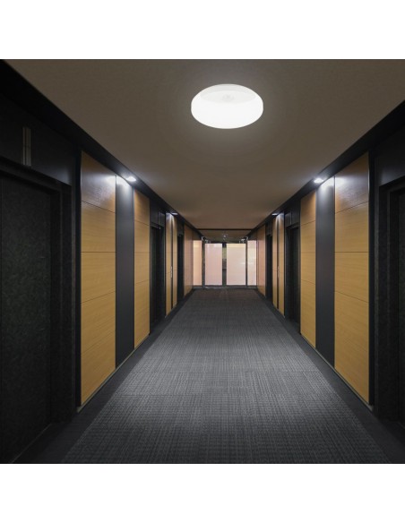 23420-Plafoniera LED Chip Samsung Rotonda  con Sensore PIR Colore Bianco in IP-4