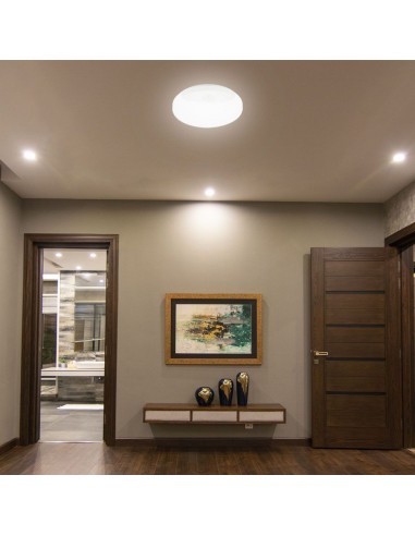 23420-Plafoniera LED Chip Samsung Rotonda  con Sensore PIR Colore Bianco in IP-7