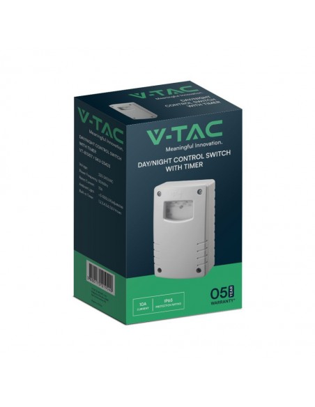 23423-Interruttore Crepuscolare con Programmazione Notturna e Timer Colore Bianco -2