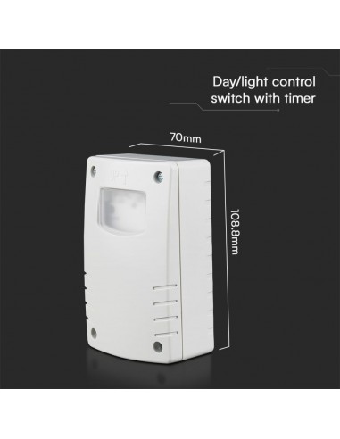 23423-Interruttore Crepuscolare con Programmazione Notturna e Timer Colore Bianco -3