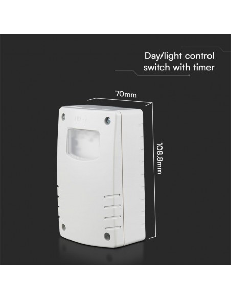 23423-Interruttore Crepuscolare con Programmazione Notturna e Timer Colore Bianco -3