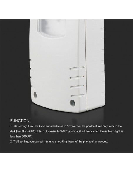 Interruttore Crepuscolare con Programmazione Notturna e Timer Bianco IP65