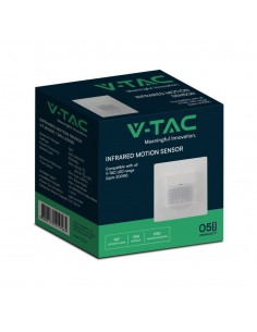 23425-Sensore PIR a Infrarossi  Rilevamento a  Montaggio a Muro Colore Bianco-1 2