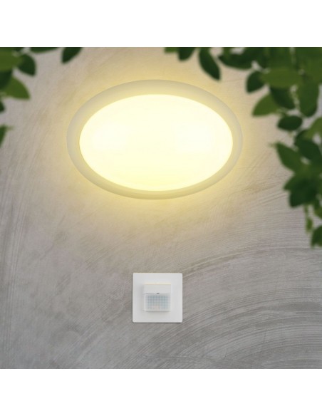 23425-Sensore PIR a Infrarossi  Rilevamento a  Montaggio a Muro Colore Bianco-4