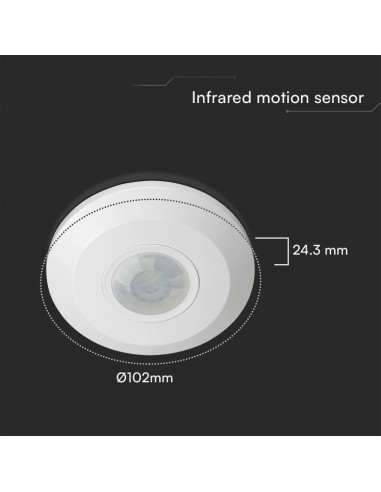 23427-Sensore PIR a Infrarossi  Rilevamento a  Montaggio a Plafone Colore Bianco-3