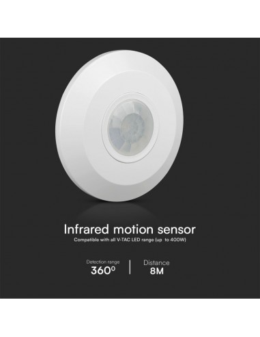 23427-Sensore PIR a Infrarossi  Rilevamento a  Montaggio a Plafone Colore Bianco-5