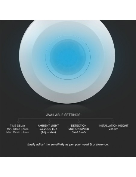 23427-Sensore PIR a Infrarossi  Rilevamento a  Montaggio a Plafone Colore Bianco-6
