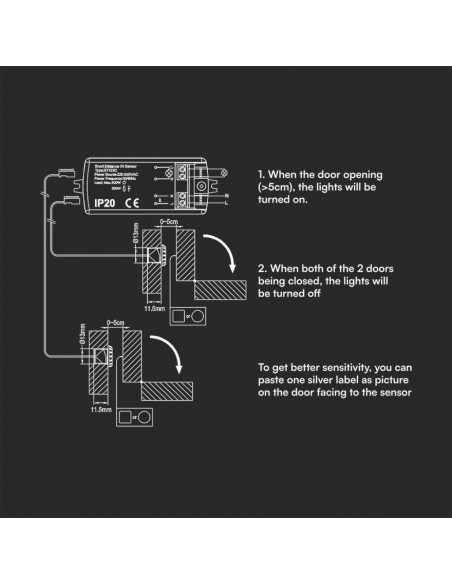 23428-Sensore di Movimento a Infrarossi per Apertura/Chiusura Porte-5