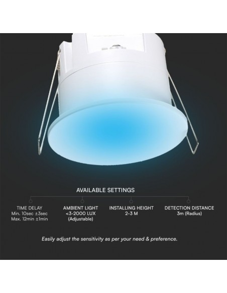 23429-Sensore di Movimento/Presenza con Rilevamento a  Max m-6