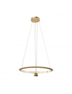 23431-Lampadario LED a Sospensione Circolare  dal Design Regolabile Moderno e Elegante in Metallo xmm Colore Oro Spazzolato -1