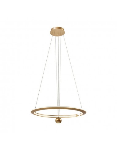 23431-Lampadario LED a Sospensione Circolare  dal Design Regolabile Moderno e Elegante in Metallo xmm Colore Oro Spazzolato -1