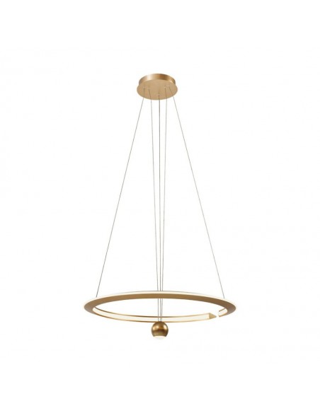23432-Lampadario LED a Sospensione Circolare  dal Design Regolabile Moderno e Elegante in Metallo xmm Colore Oro Spazzolato -1