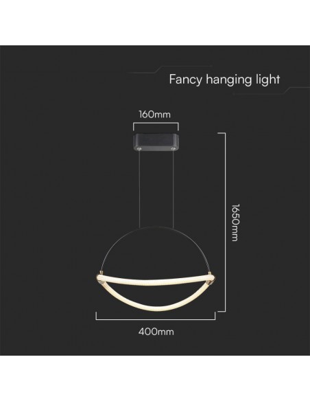 23434-Lampadario LED a Sospensione Moderno  dal Design Elegante e Minimalista  Colore Nero Opaco -2