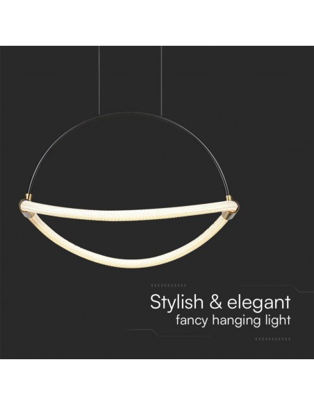 23434-Lampadario LED a Sospensione Moderno  dal Design Elegante e Minimalista  Colore Nero Opaco -7