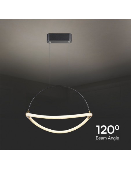 Lampadario LED a Sospensione Moderno 12W dal Design Elegante e Minimalista 400x160x1650mm Nero Opaco 4000K