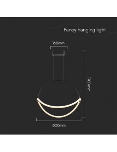 23436-Lampadario LED a Sospensione Moderno  dal Design Elegante e Minimalista  Colore Nero Opaco -1 2