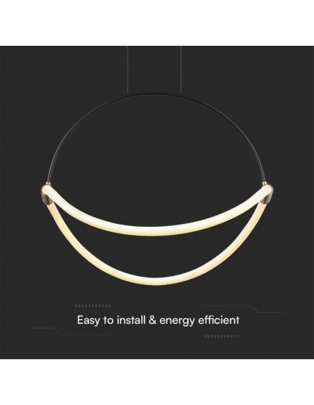 23436-Lampadario LED a Sospensione Moderno  dal Design Elegante e Minimalista  Colore Nero Opaco -5