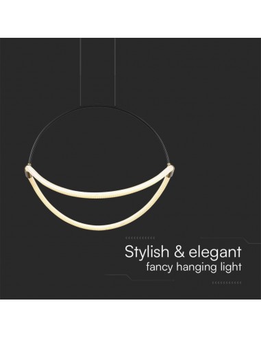 23436-Lampadario LED a Sospensione Moderno  dal Design Elegante e Minimalista  Colore Nero Opaco -7