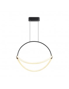 23437-Lampadario LED a Sospensione Moderno  dal Design Elegante e Minimalista  Colore Nero Opaco -1
