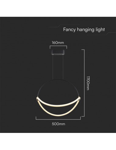 23437-Lampadario LED a Sospensione Moderno  dal Design Elegante e Minimalista  Colore Nero Opaco -2