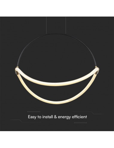 23437-Lampadario LED a Sospensione Moderno  dal Design Elegante e Minimalista  Colore Nero Opaco -5