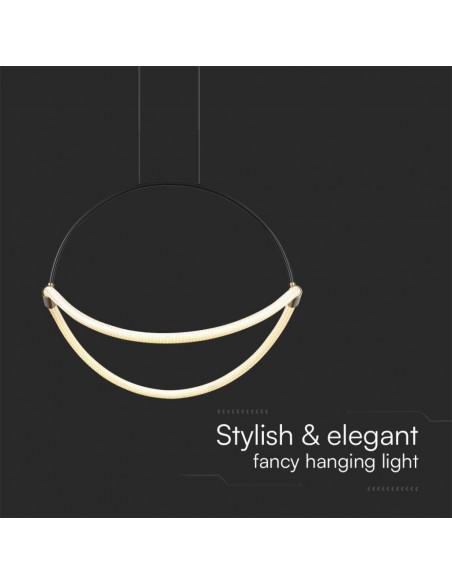 23437-Lampadario LED a Sospensione Moderno  dal Design Elegante e Minimalista  Colore Nero Opaco -7