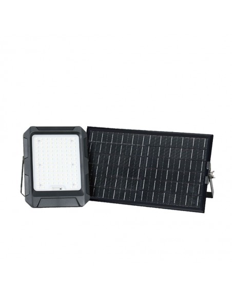 23439-Faro LED con Telecomando e Pannello Solare  Batteria sostituibile Cavo da m Colore Nero -1