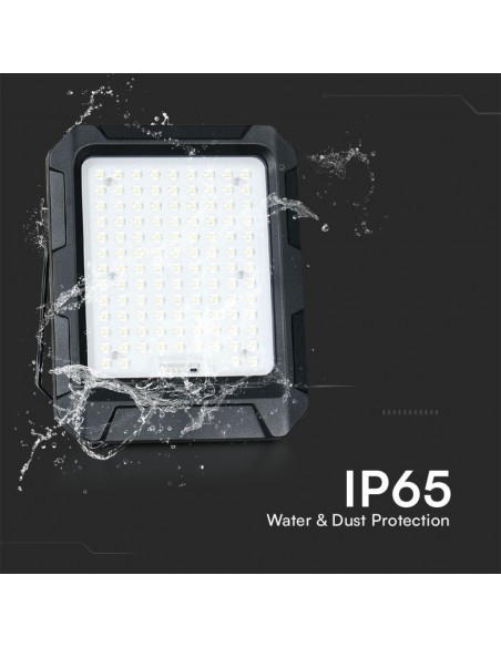 Faro LED con Telecomando e Pannello Solare 15W Batteria sostituibile Cavo da 3m Nero 4000K