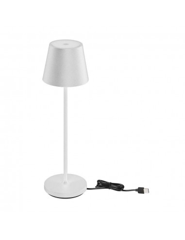 23445-Lampada LED da Tavolo  Colore Bianco in Alluminio con caricatore Wireless e Touch Dimmerabile  IP-1