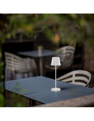 23445-Lampada LED da Tavolo  Colore Bianco in Alluminio con caricatore Wireless e Touch Dimmerabile  IP-3