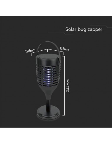 23459-Zanzariera Elettrica Ricaricabile con Pannello Solare e USB C UV  Installazione in-3