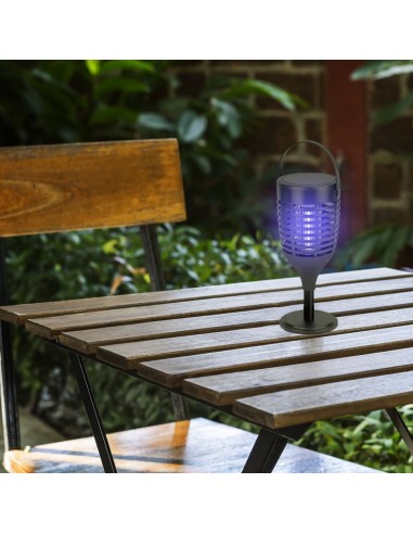 23459-Zanzariera Elettrica Ricaricabile con Pannello Solare e USB C UV  Installazione in-4