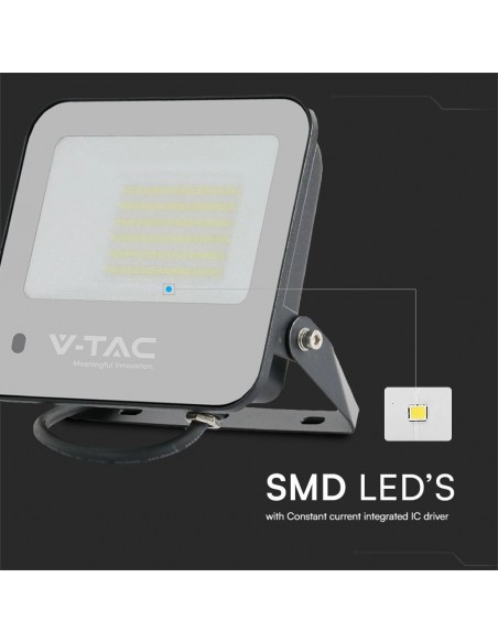 23463-Faro LED  con Telecomando e Driver IC Integrato Colore Nero e Grigio Satinato RGB -5